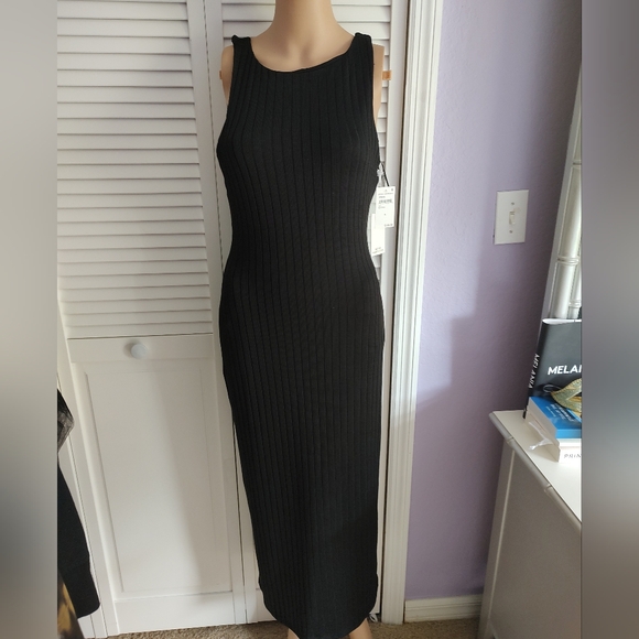 Good American Rib Halter Midi Dress NWT - Picture 1 of 5